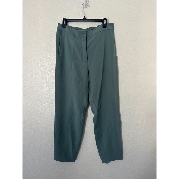 Lululemon Dynamic Days Pant Womens 32 Blue Green Travel Woven Polyester Crepe - Picture 3 of 10